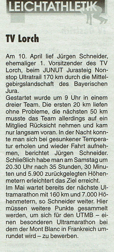 Jürgen Schneider läuft Ultra-Marathon